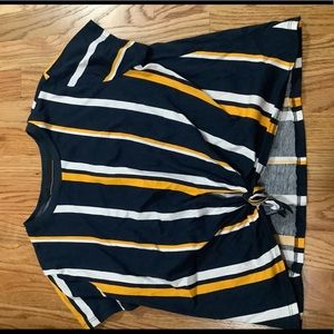 cropped front tie top